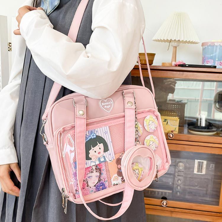 3個セット カラフルボール付き クリアバッグ 推し活 痛バ 見せバッグ お出かけ 楽天市場】【送料無料】痛バ 痛バッグ トート レースアップ a4