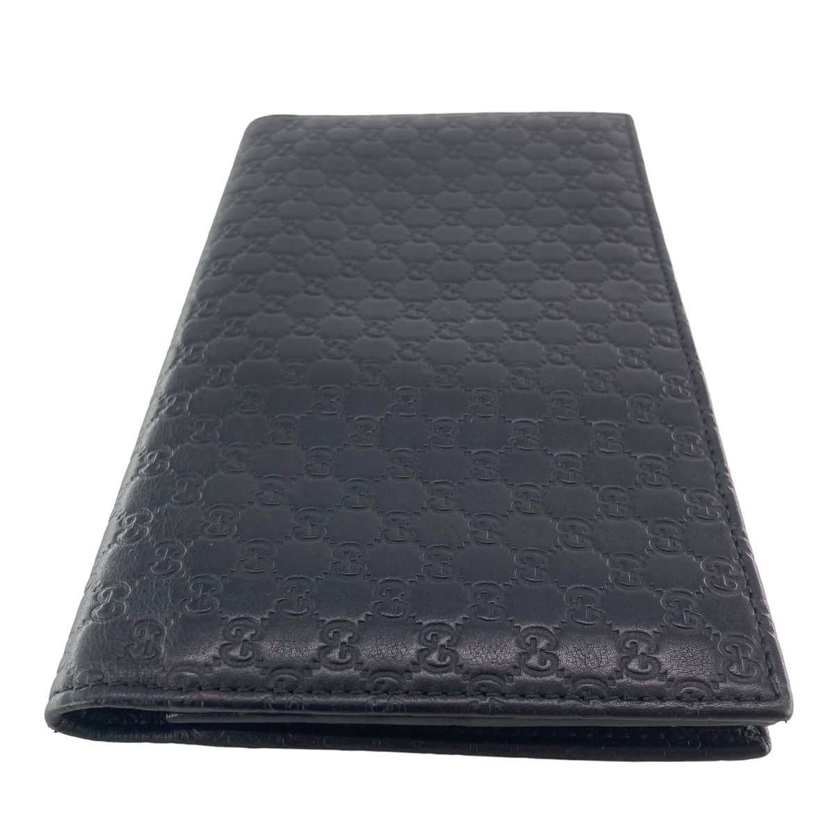 中古】 GUCCI グッチ マイクログッチシマ 札入れ 黒 長財布 メンズ