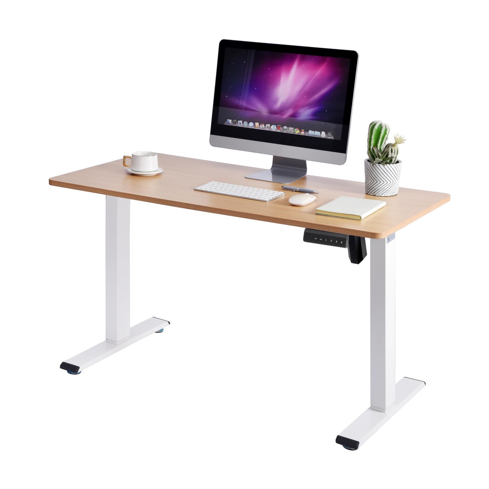 オフィスワークテーブル Home 電動 昇降式デスク 天板1枚板 スタンディングデスク 幅120cm 奥行60cm 高さ70-115cm 上下昇降デスク 4段階 高さメモリー機能 Rston 静音 衝突検知 pc オフィスデスク ミーティングテーブル テレワー