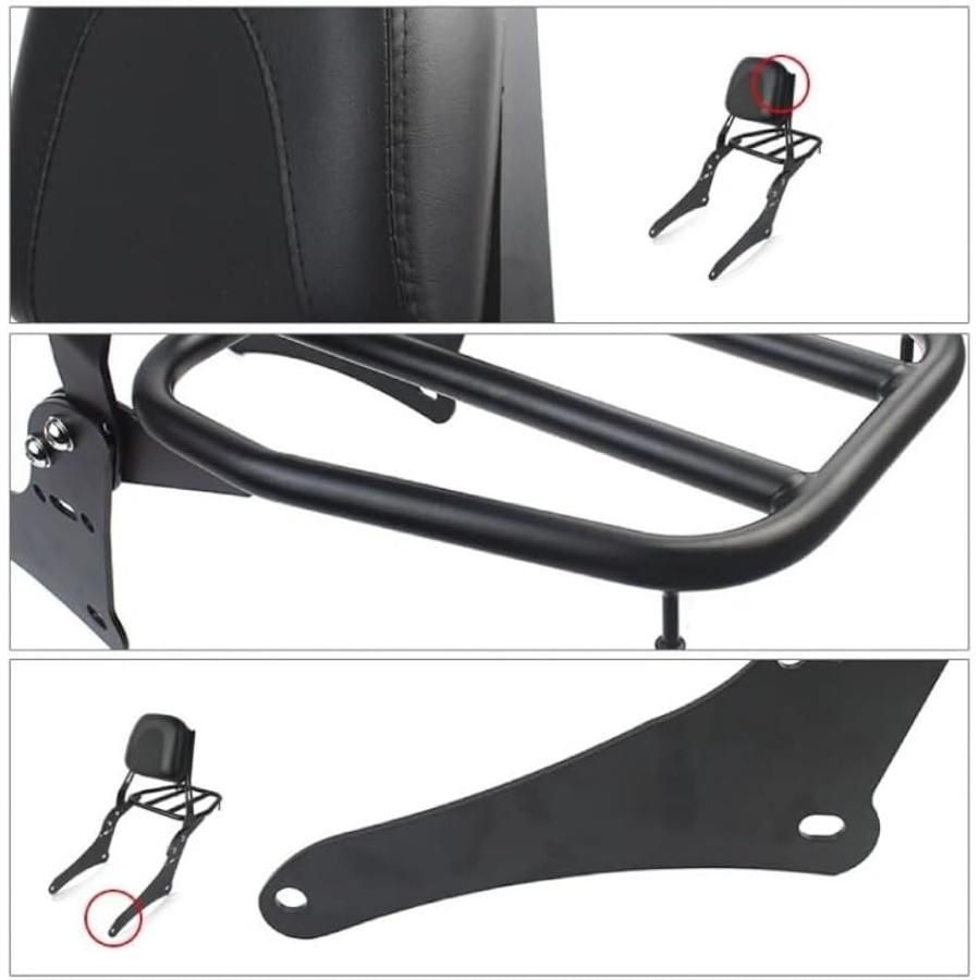 ホンダ 用 Rebel レブル 250 500 設計 HONDA 用 CMX300 CMX500 2017-2020 シーシーバー バックレスト リアキャリア 荷物ラック 付き 背もたれ カスタム パーツ ブラック 社外品 BRIGHTFACE_UK