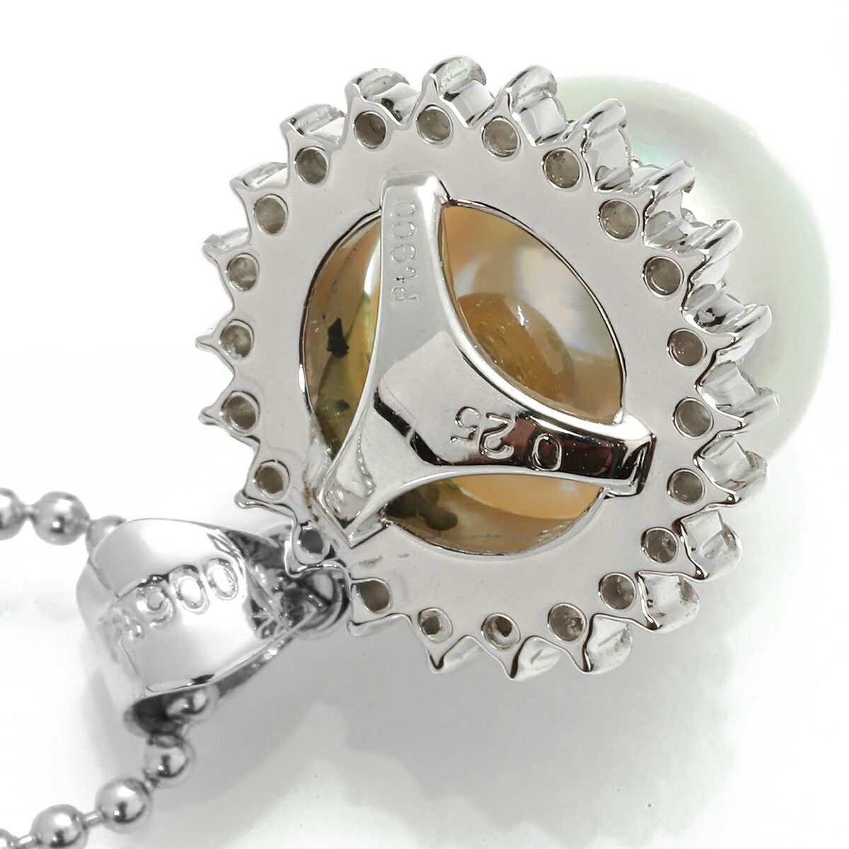 ら*ら様 プラチナ　pt900 パールペンダント 約2cm 真珠 ダイヤモンド 0.25ct プラチナ Pt900 パールペンダント