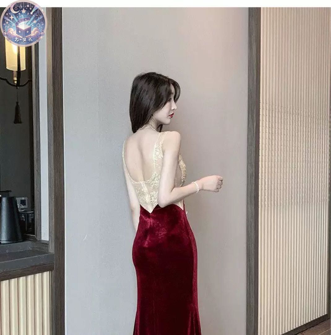 美しいレース✨セクシーシースルー✨ゴージャスロングドレス✨パーティー用 新品未使用 美しいレース セクシーシースルー ゴージャスロング
