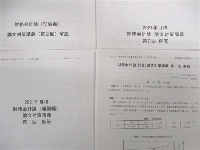 UO01-044 TAC 公認会計士 上級コース 論文対策講義 管理会計論/財務会計論/(理論/計算) 2021年合格目標 15m4D