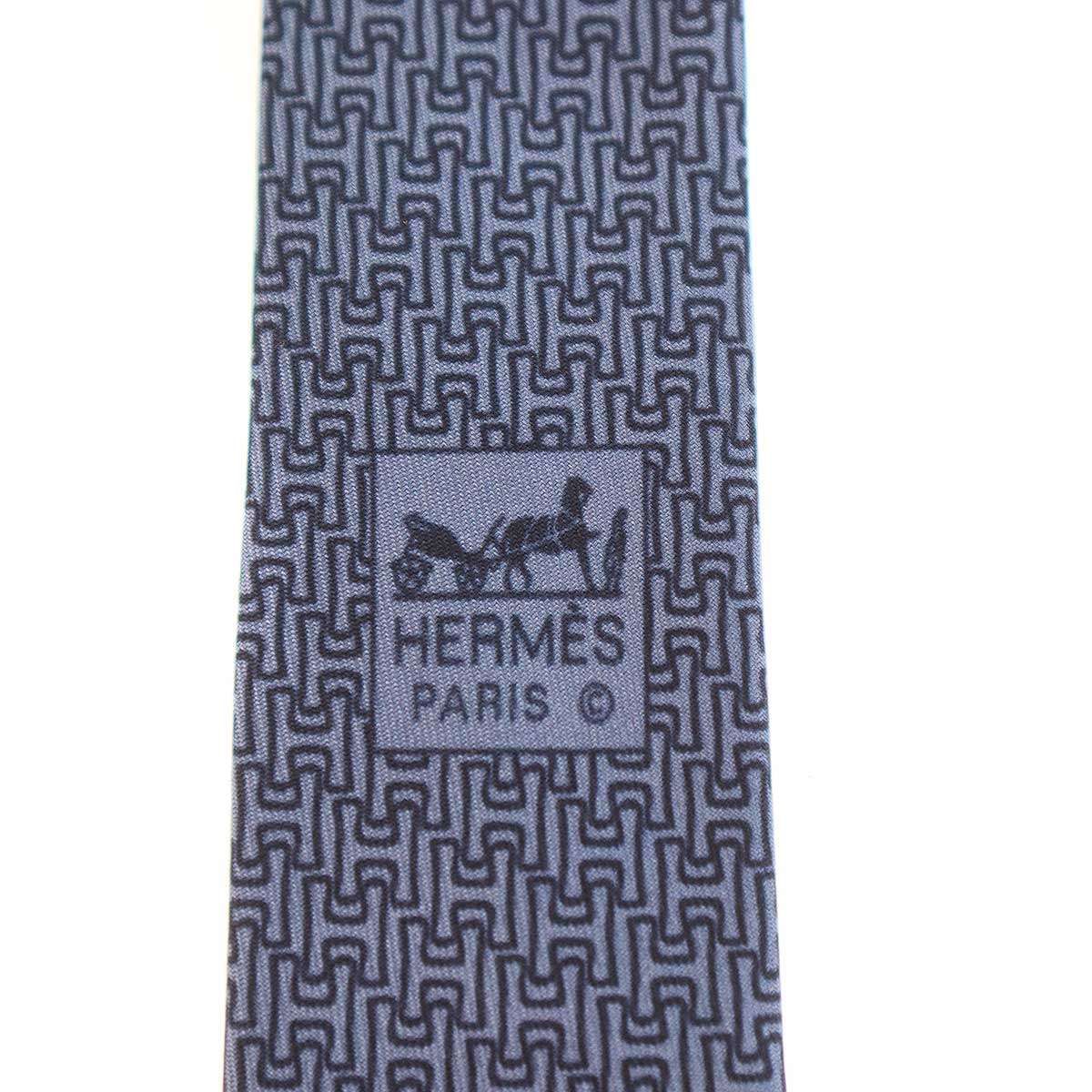 エルメス HERMES ネクタイ H柄 HERMES エルメス ネクタイ H織りタイ 7cm シルク バイカラー