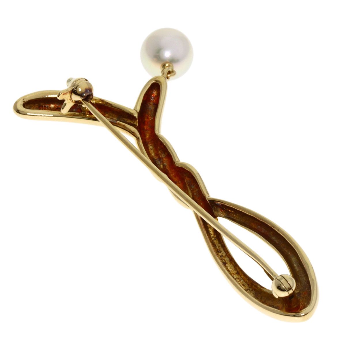 MIKIMOTO ミキモト アコヤパール 真珠 ブローチ K18YG レディース