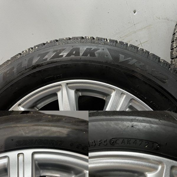 タイヤ走行短め【BS BLIZZAK VRX2 225/60R17】スタッドレス【BALMINUM 