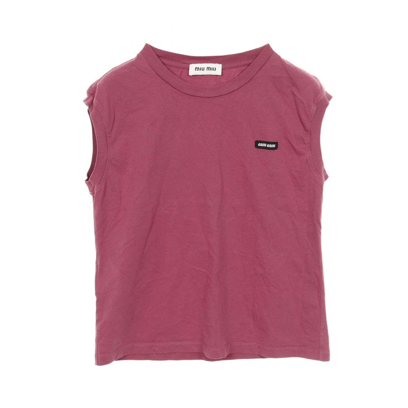 ミュウ ミュウ Miu Miu タンクトップ ピンク コットン タンクトップ レディース Used A