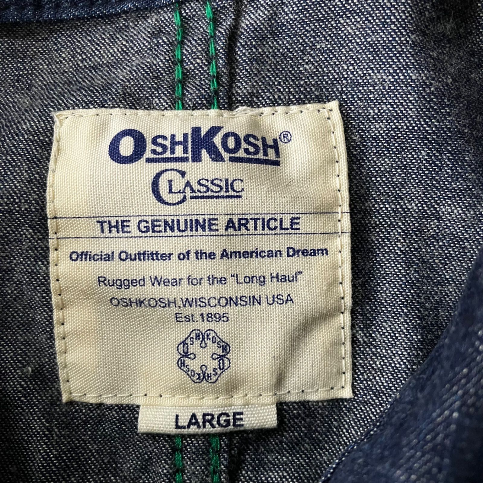 オシュコシュ カバーオール デニム デニムジャケット 古着 メンズ L 