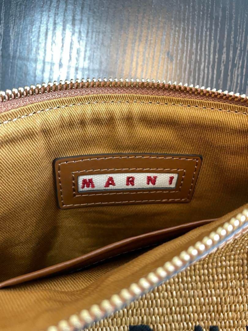 MARNI マルニ ショルダーバッグ コットン×ナイロン ロゴ 刺繍 鞄