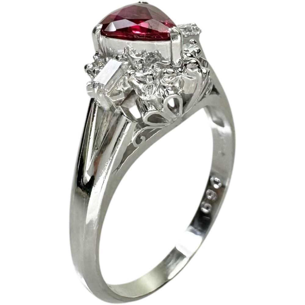 13.5号 ルビー 0.69ct ダイヤモンド 0.21ct リング・指輪 Pt900