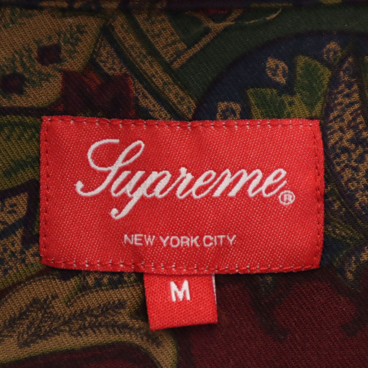 Supreme シュプリーム 15AW ペイズリー柄 長袖 オープンカラーシャツ M