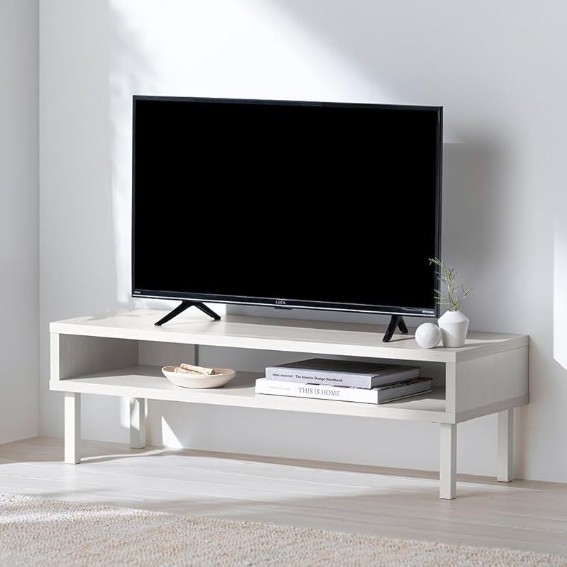 26-40型推奨 アイリスオーヤマ テレビ台 収納付き 部屋を広く使える 木目調 AVボード 単身 一人暮らし おしゃれ ウッドAVボード ウッドAVボード WAB-950 ホワイト HIROBIROシリーズ 1