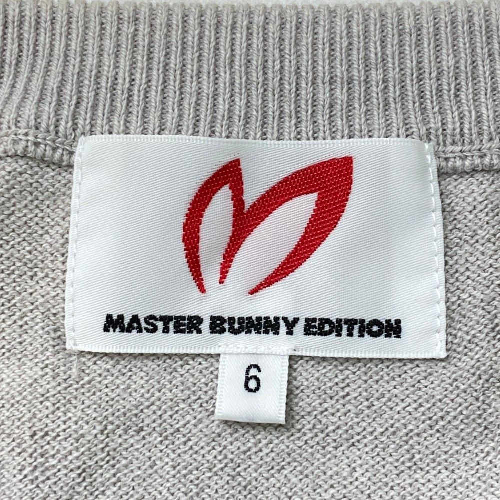サイズ：6 MASTER BUNNY EDITION マスターバニーエディション  カシミヤ混 ニットセーター 刺繍  グレー系 [240101413579] ゴルフウェア メンズ ストスト MASTER BUNNY EDITION マスターバニーエディション カシミヤ混