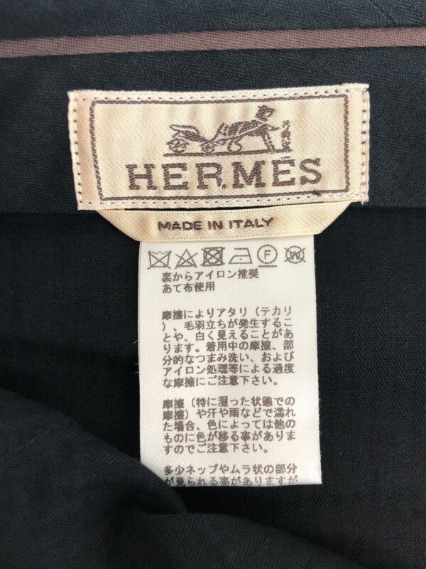 HERMES エルメス コットンスラックスパンツ カーキ系 40 - MODESCAPE