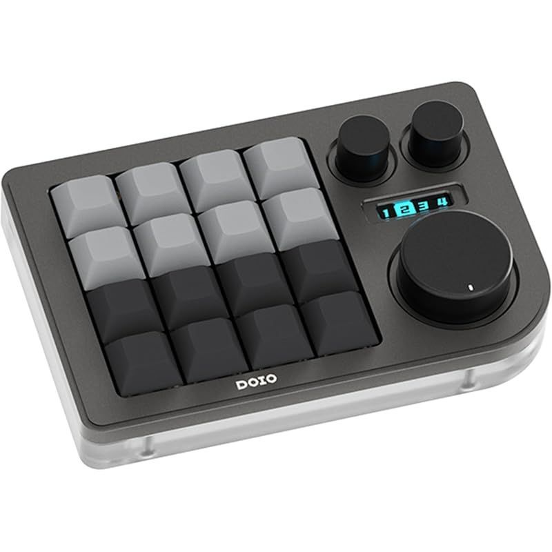 KB16 マクロメカニカルキーボードアルミニウム製/片手キーボード/RGB VIA ホットスワップ プログラム機能対応可能/16キー/Ps Pr LrC Blenderなどのソフトに利用可能 (グレー)