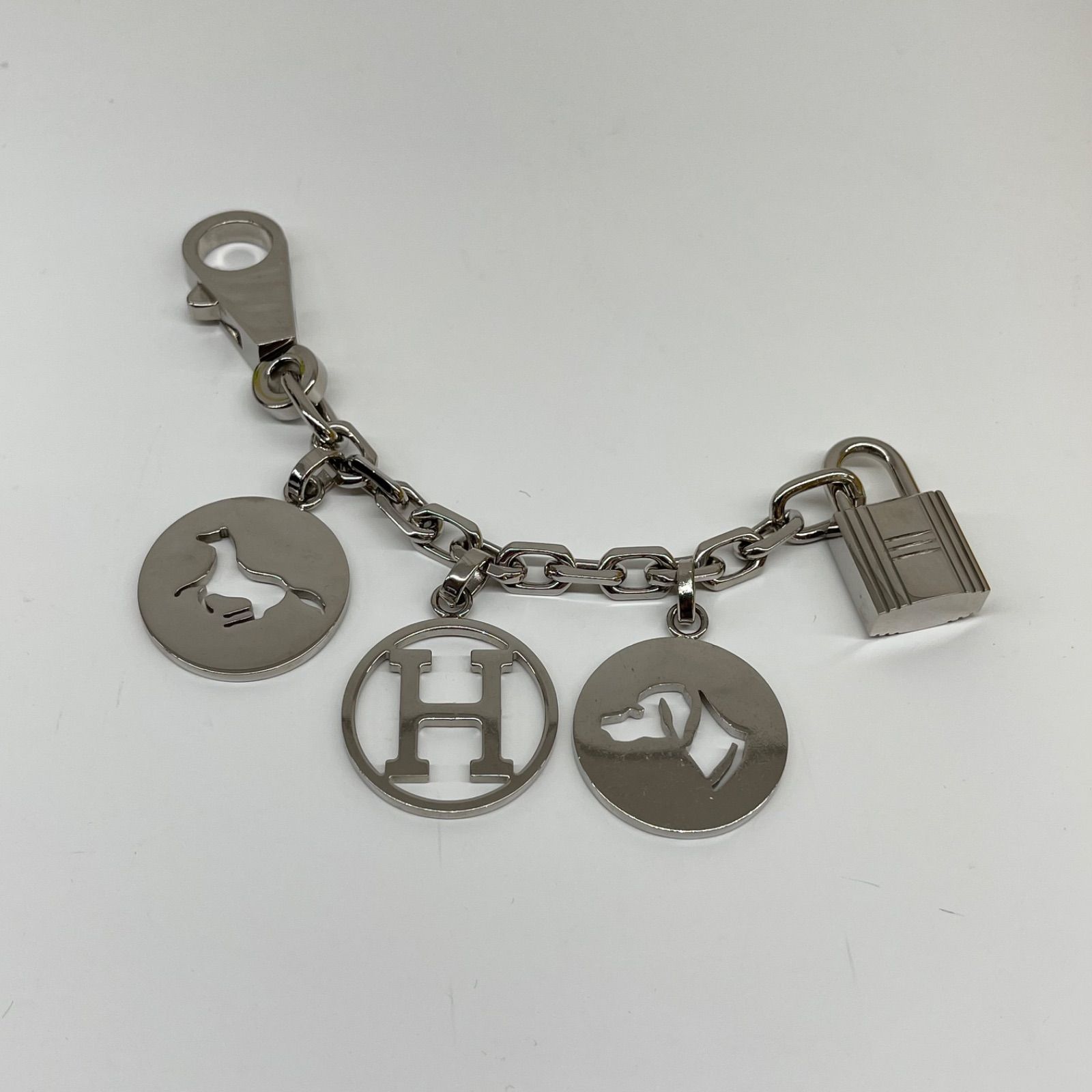HERMES アミュレット4 ブルロック チャーム キーホルダー シルバー