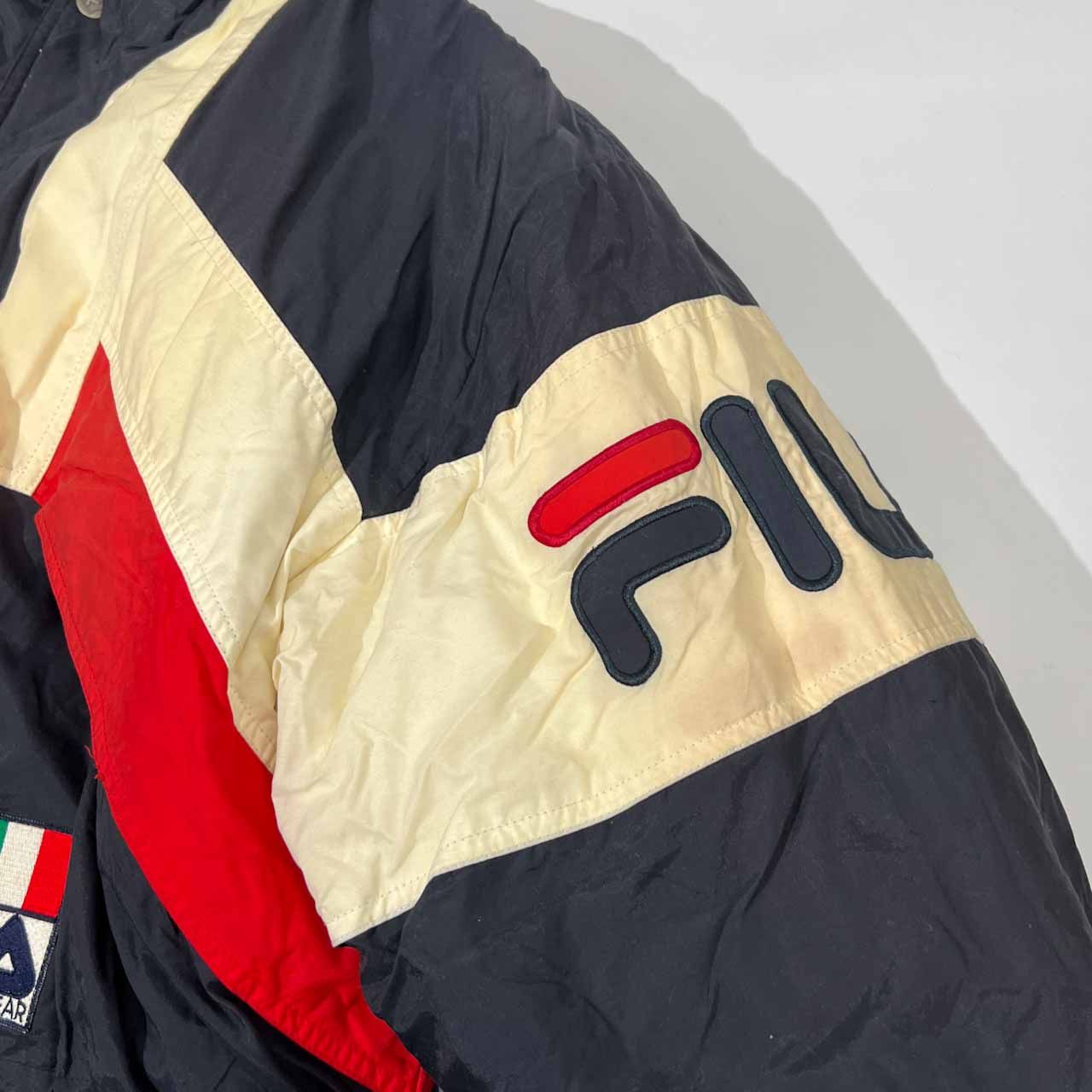 90s FILA フィラ 裏地デザイン 中綿 ビッグ ロゴ スキー ジャケット
