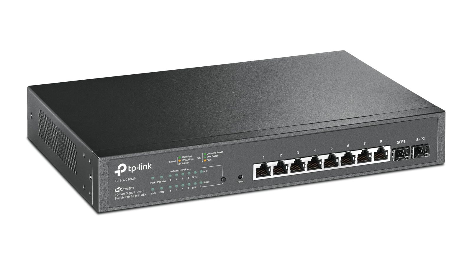 TP-LINK TL-SG2210MP UN JetStream 8ポート 10|100|1000Mbps PoE スイッチ デスクトップ 2SPF