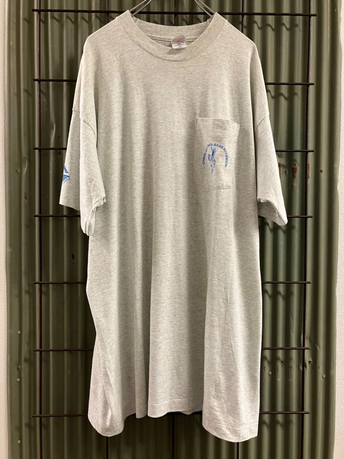 90‘s Fishing Print T-Shirt Shut Up And Fish プリントTシャツ カットソー　ブラックバス