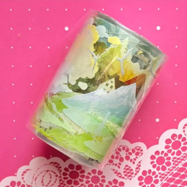 水晶 6.5cm×5m 100cm loop 旷野的风 海外マスキングテープ 海外マステ 風景