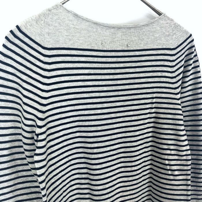 ユリパーク YURI PARK 細ボーダーニット 長袖 レ・アーリ Uネック 薄手  