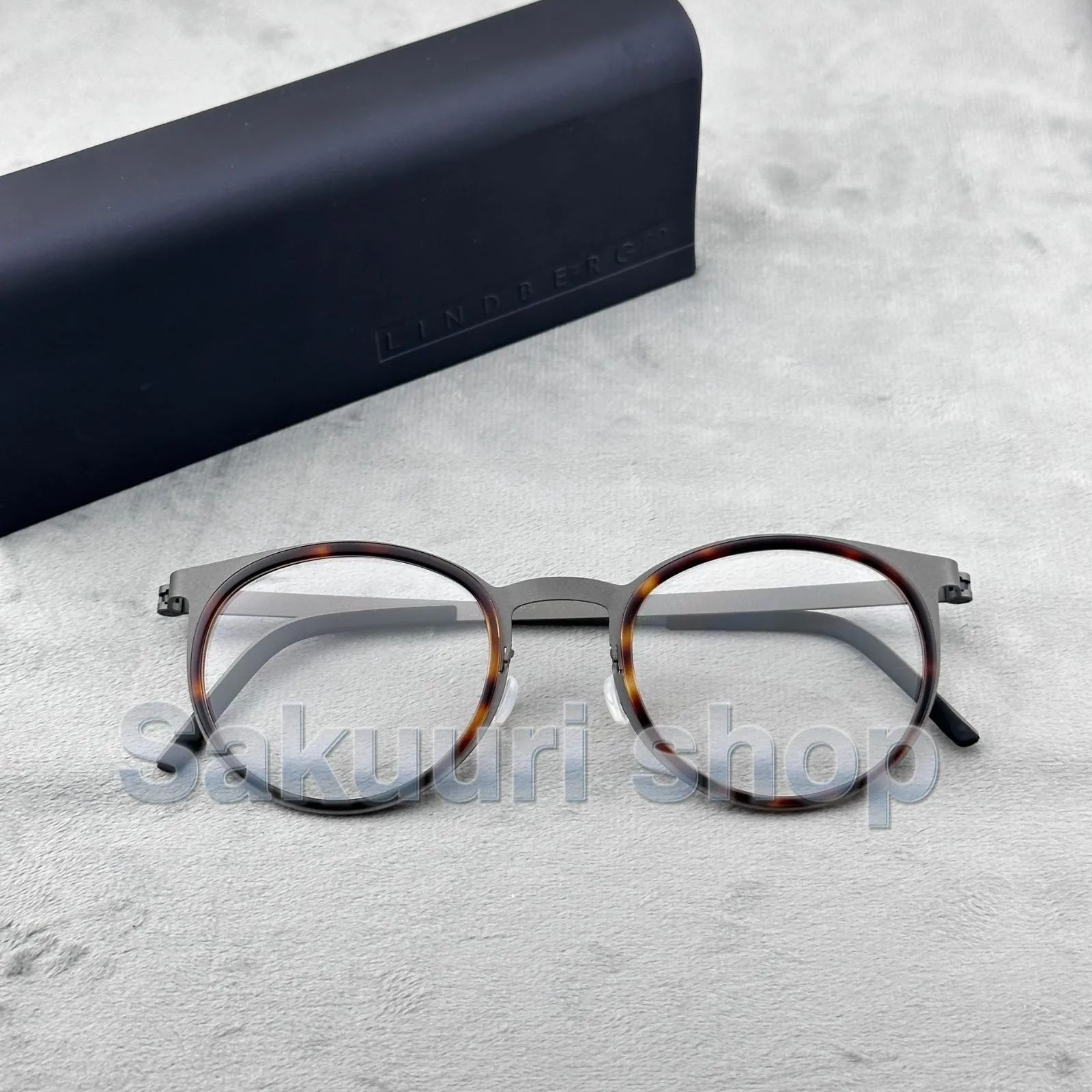 リンドバーグ LINDBERG メガネ ラウンドメガネ ケース付き 最