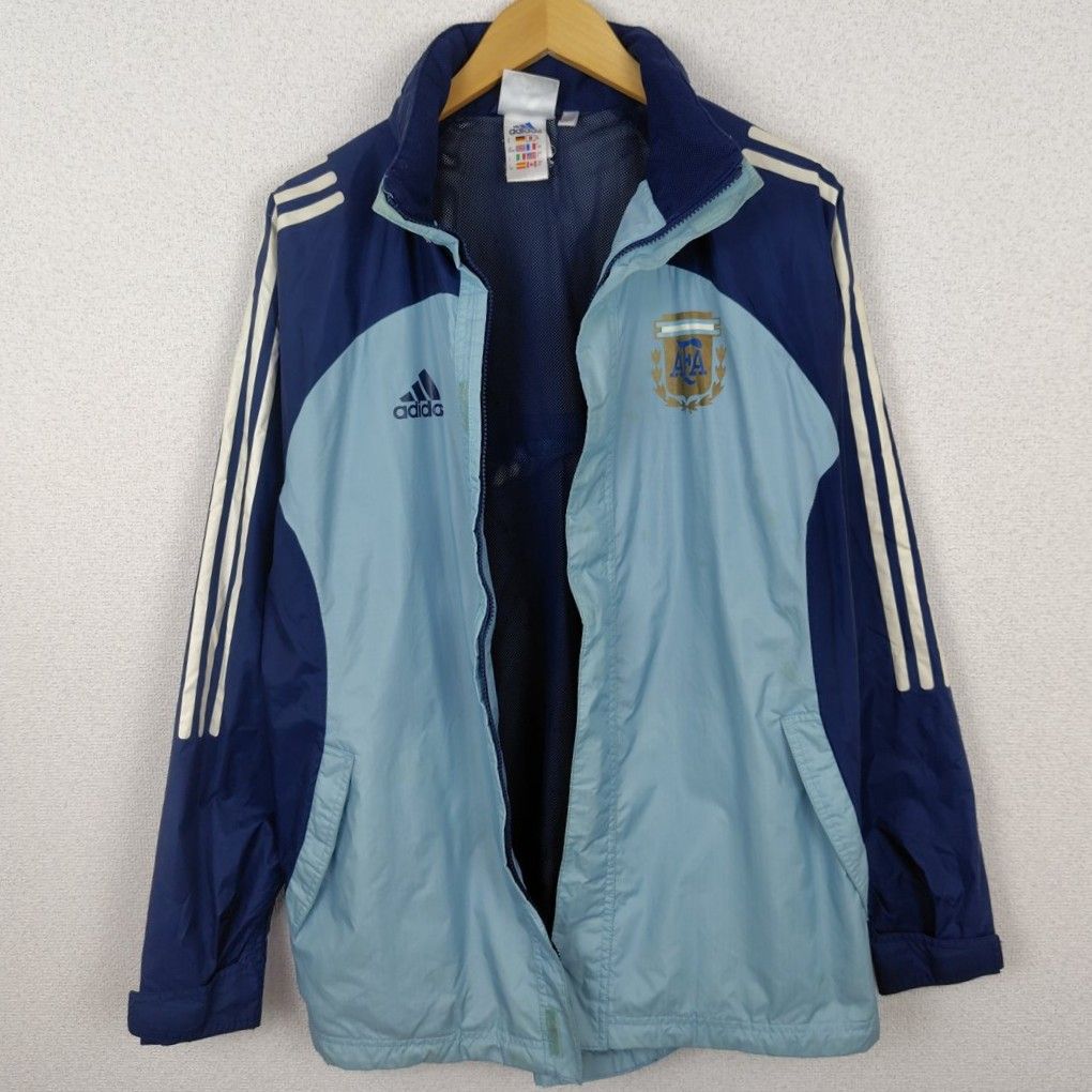 90s adidas アディダス 中綿ジャケット アルゼンチン代表 刺繍ロゴ 3本