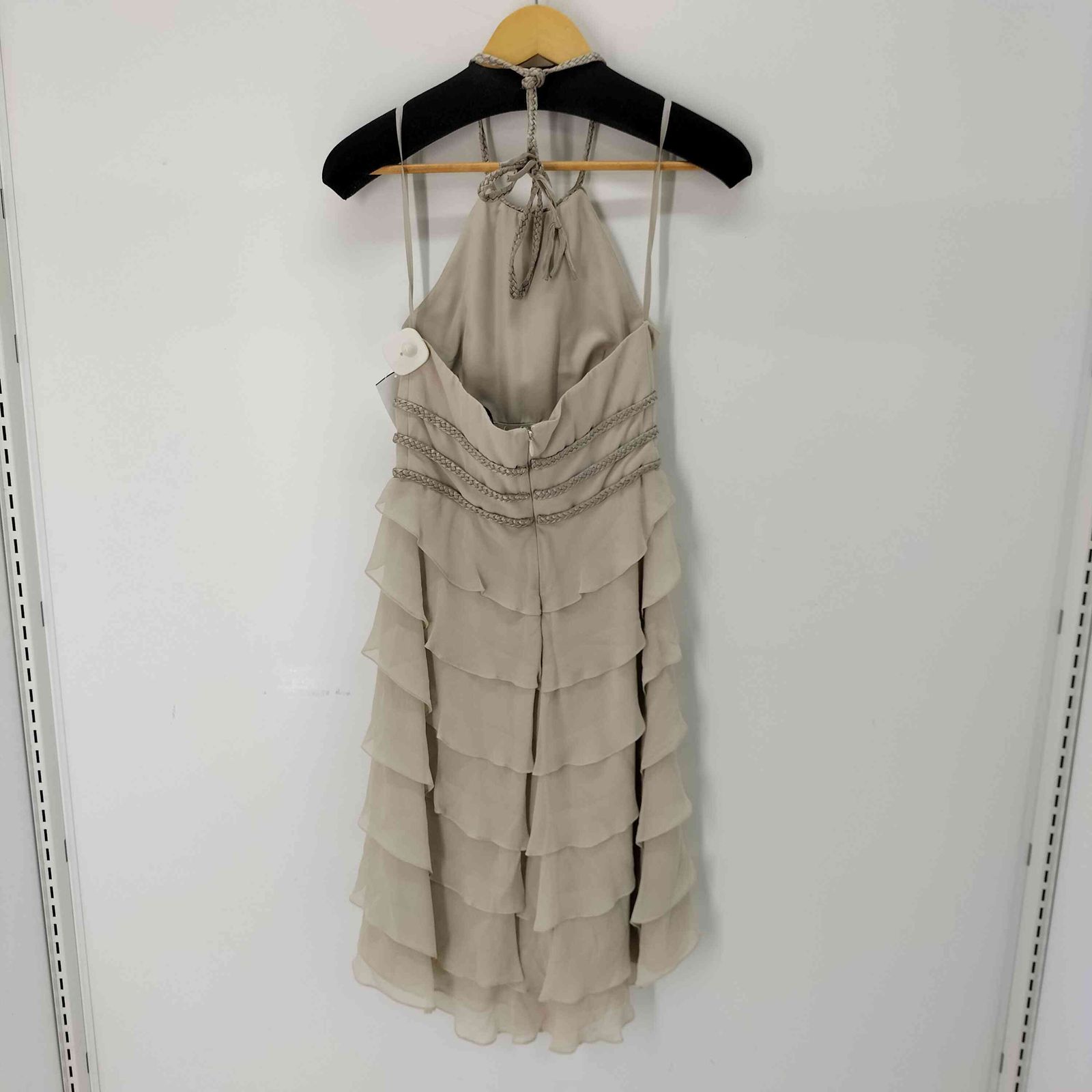 BCBG MAXAZRIAゼブラ柄ノースリーブワンピース☆ブラウン×オフホワイト ビーシービージーマックスアズリア BCBG MAXAZRIA フリル
