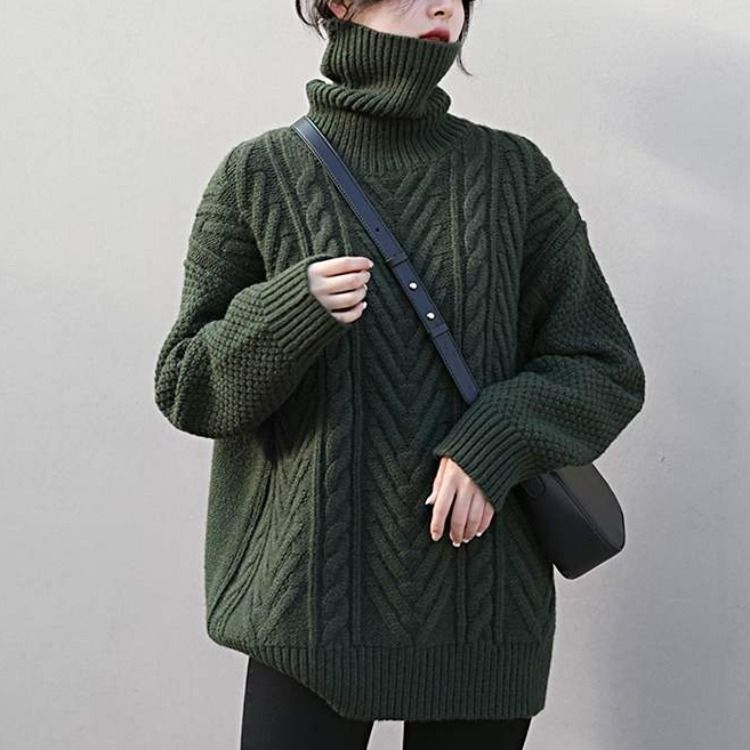 長袖ニット レディース ニット セーター トップス ハイネック ニットセーター タートルネック ニットソー 厚手 防寒 通勤 シンプル ゆったり カジュアル 着痩せ おしゃれ 大人 体型カバー プレゼントxkmilyx117 DZ20