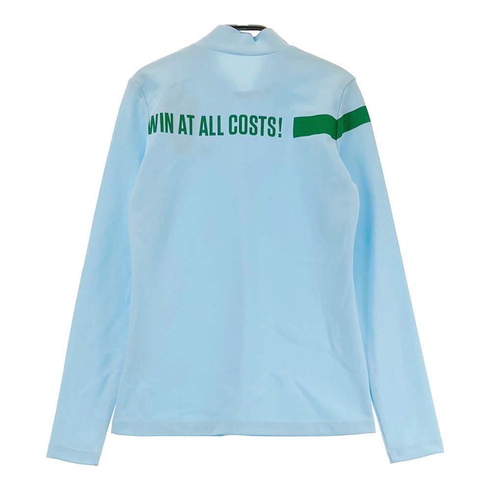 長袖モックネックTシャツ ブルー系