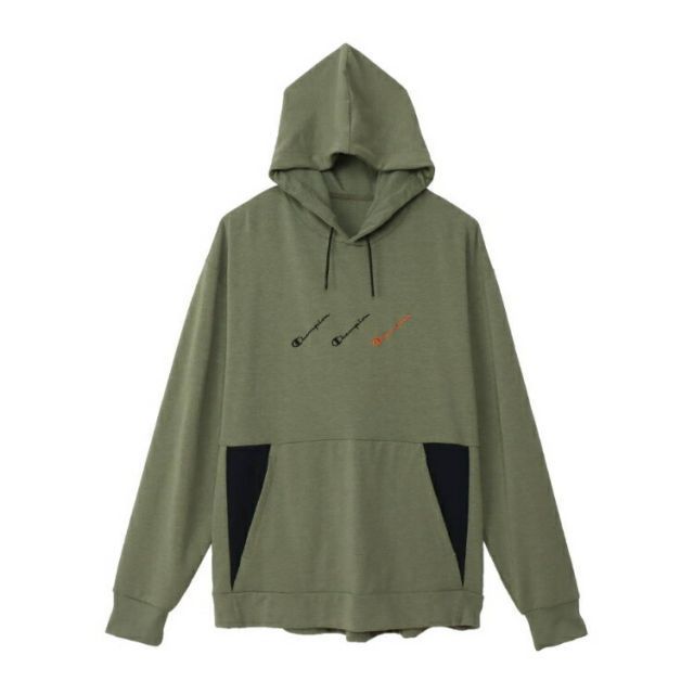 HANES ヘインズ HOODED SWEATSHIR オリーブ Mサイズ C3-XS102 655 | スポーツ 服 衣類 衣料品 トップス パーカー プルオーバー スウェット スウェットシャツ 機能素材 ラバープリント ストレッチ性 UVカ