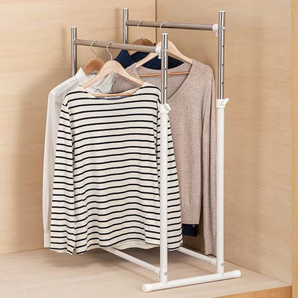 ニトリ】NITORI たくさんかけても頑丈なハンガーラック ダブル D-CM01