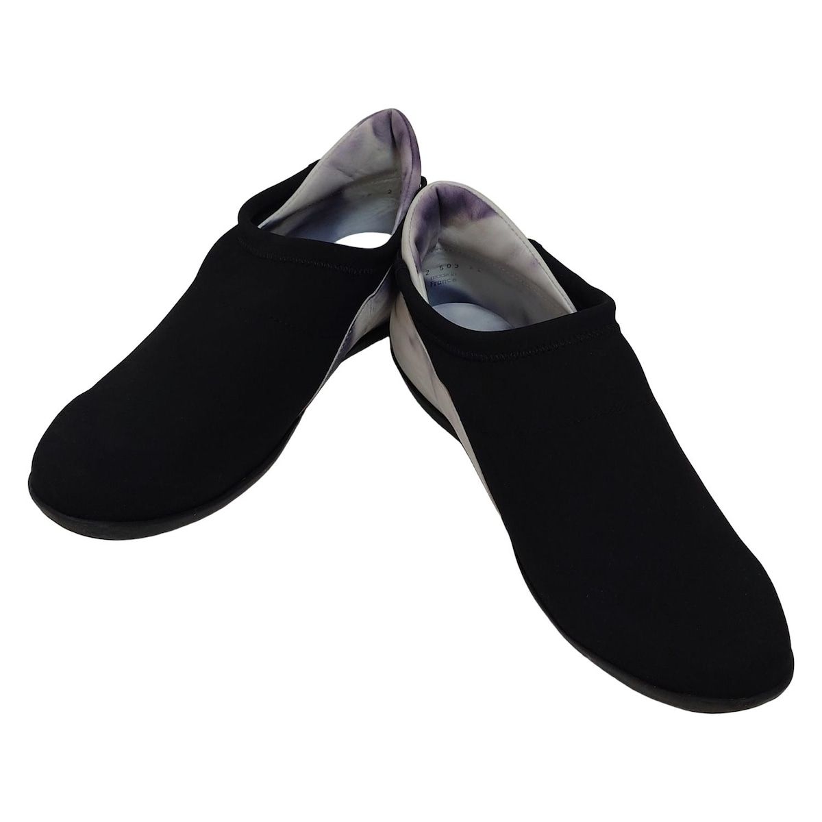 arche アルシュ スリッポン 38 レディース - 黒×白×ライトパープル