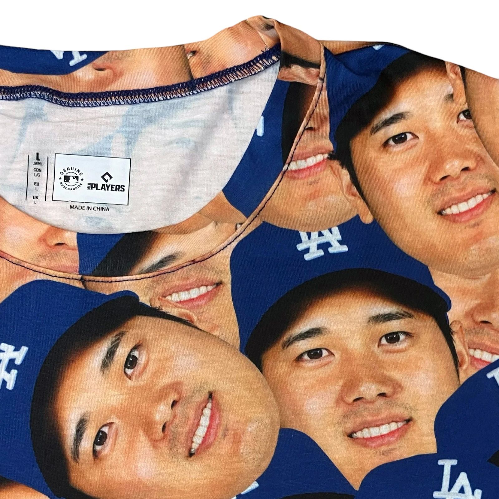大谷翔平選手 顔だらけTシャツ お顔総柄 ロサンゼルスドジャース