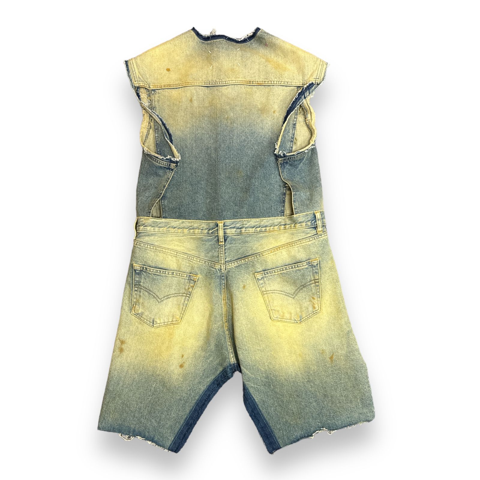 マルジェラ ホワイト ノースリーブ デニムジャケット サイズ36 国内正規 Maison Margiela ノースリーブ デニムジャケット ベスト ジレ