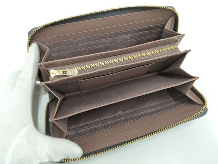 RUSSET ラウンドファスナー長財布 レザー グレー - メルカリ 