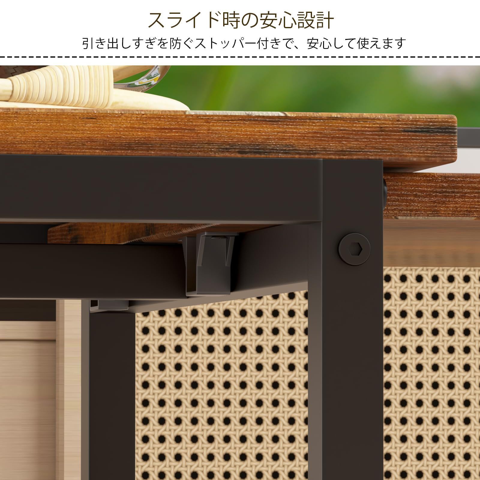 経済的 ローテーブル 幅伸縮80-140奥行45高さ35cm 無段階で調整できる伸縮ローテーブル センターテーブル リビング LunarLight 机 座卓 コンパクトデザイン 収納棚板の高さ可動式 床傷防止用のフェルト付き 強度安定 錆び防止 耐摩擦性 耐水性 耐熱