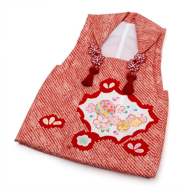 ☆新品未使用☆女の子　3歳　七五三・和装　赤系絞り被布コート kids15650-main3.jpg