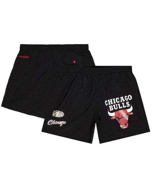 【送料無料】 ミッチェルu0026ネス メンズ ハーフパンツ・ショーツ ボトムス Men's Black Chicago Bulls Woven Shorts Black