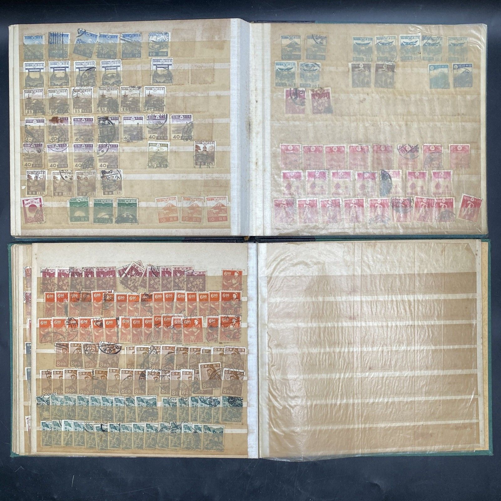 いの☆使用済み切手小判.菊.高額.田沢.昭和等コレクション◆約539枚 希少 大量 日本 アルバム2冊分 菊切手 年賀切手 記念切手 普通
