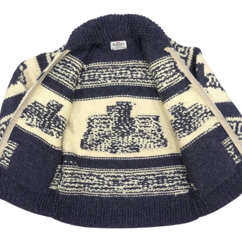 カナタ kanata カウチン ニットカーディガン usa製 Lサイズ Canadaで