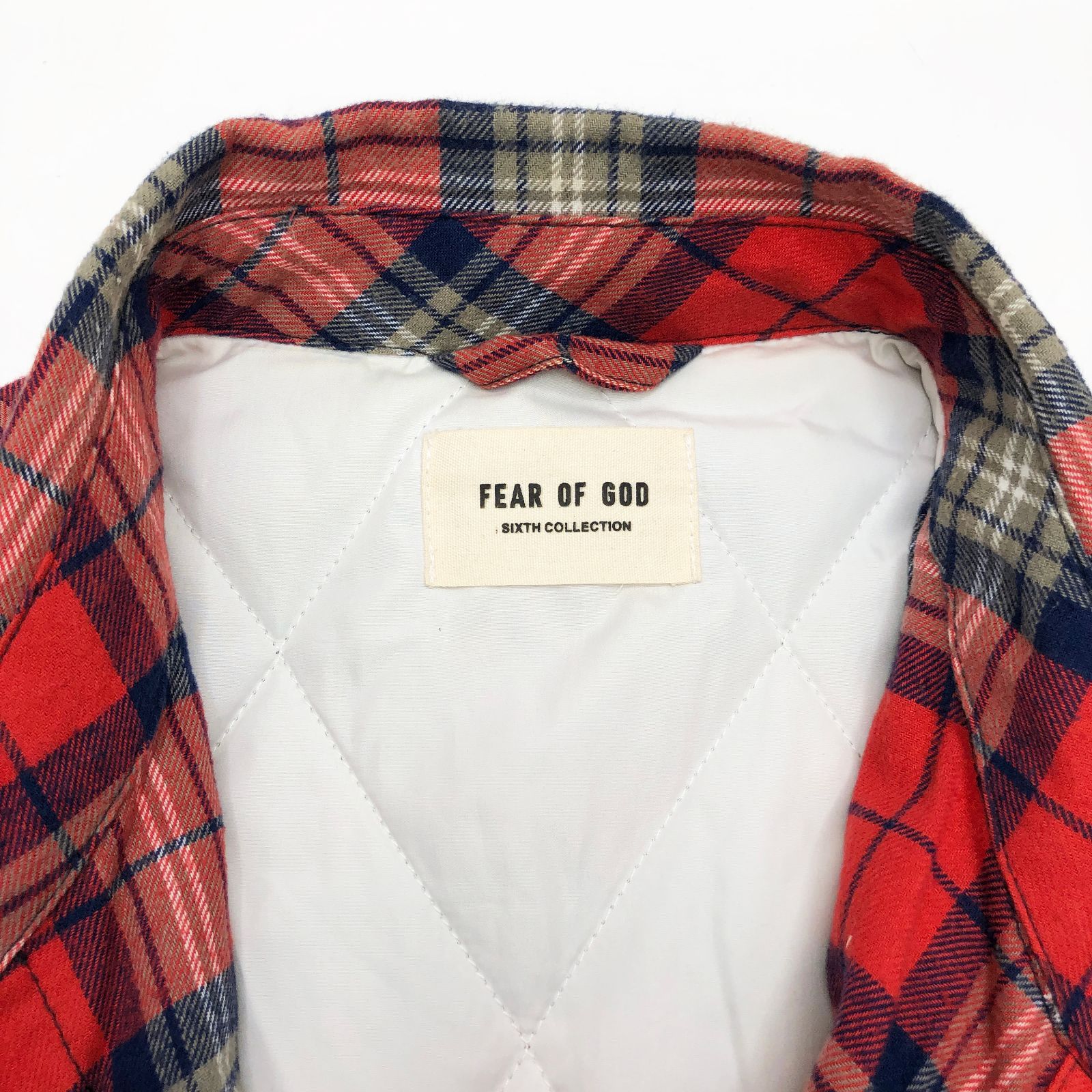 FEAR OF GOD FOG フィアオブゴッド SIXTH COLLECTION FLANNEL SHIRT JACK  中綿入りオーバーサイズチェックシャツ レッド フランネルシャツ 6S19-4005 F18-9NY