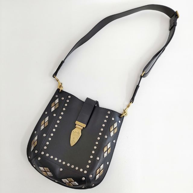 ISABEL MARANT レザー スタッズ ショルダーバッグ ブラック