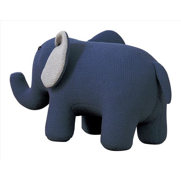 アニマル スツール 〔 ゾウ ブルー 〕 ファブリック 耐荷重80kg