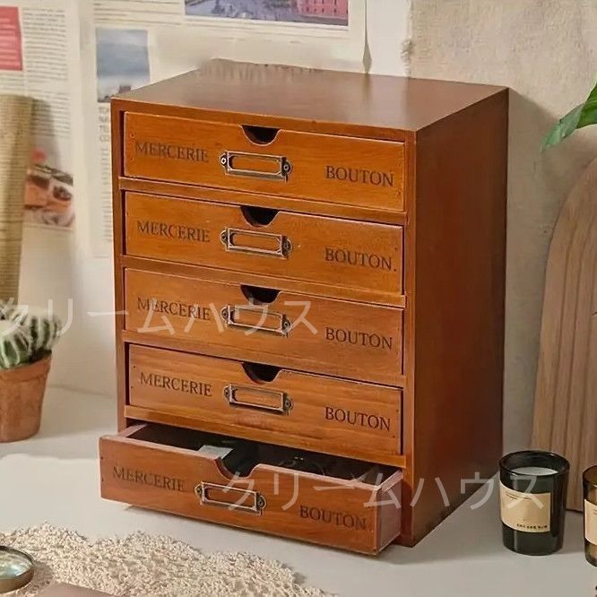 木製 5段収納キャビネット 小引出し 収納 キャビネット 木製 収納ボックス ミニチェスト デスク