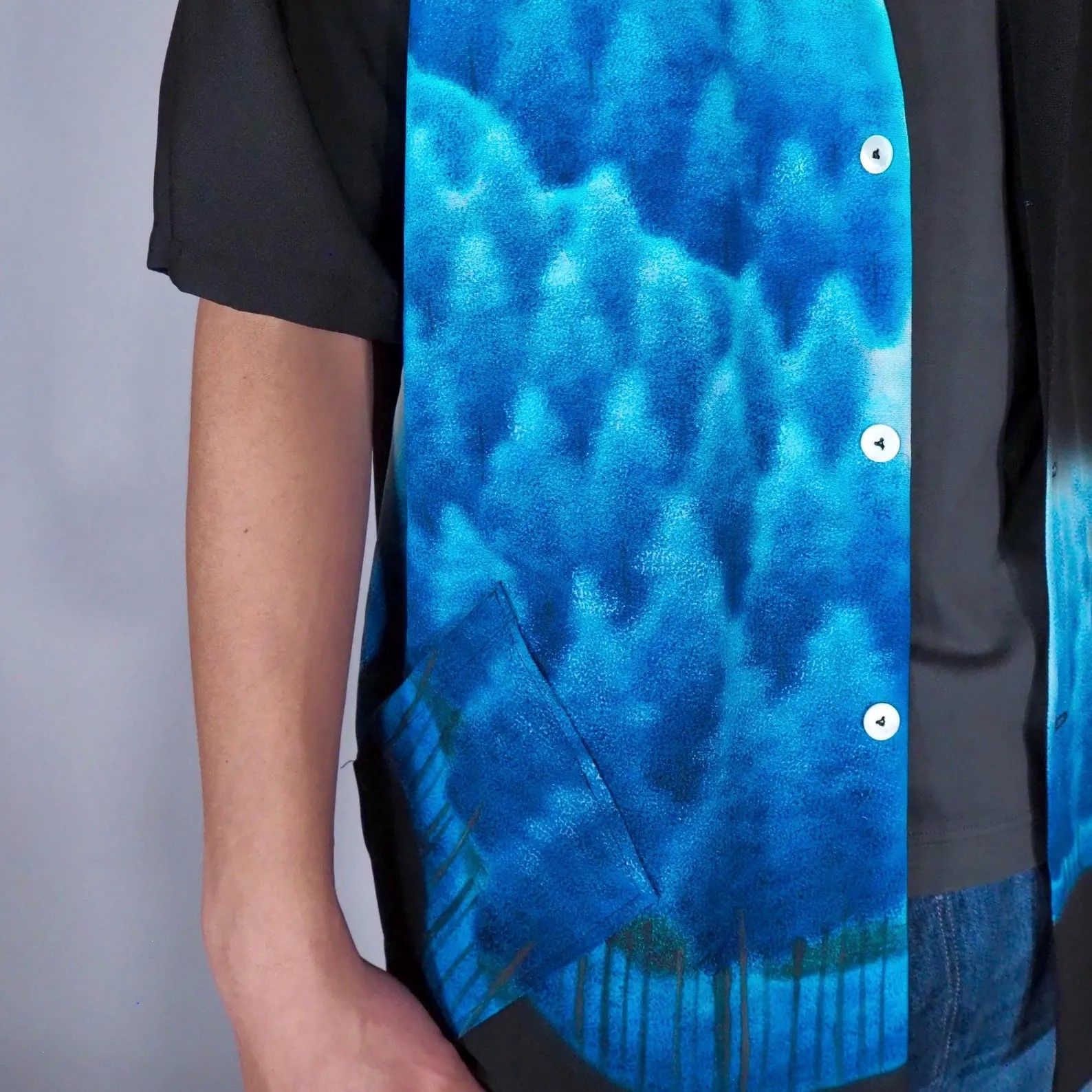 メンズシルクシャツL