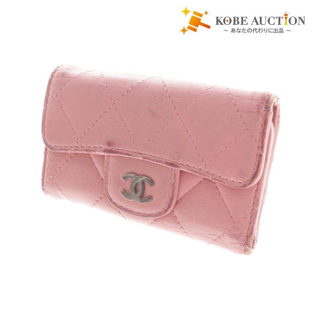 CHANEL シャネル　キーケース　マトラッセ　ピンク　6連 バイセル公式】シャネル ココマーク 6連 キーケース キーフック