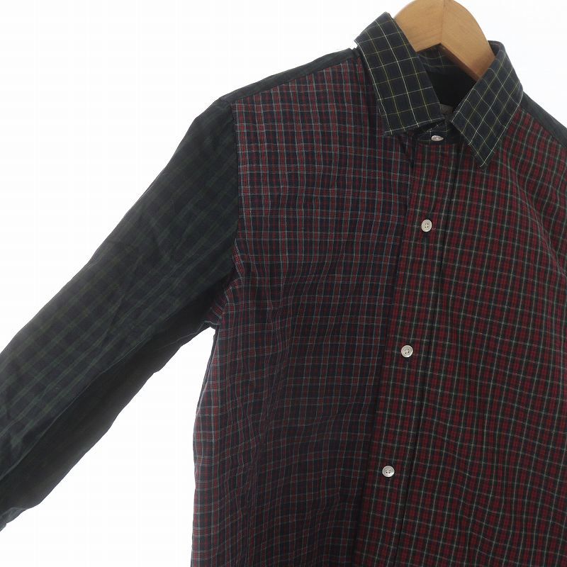 ドゥロワー Drawer 別注 サルヴァトーレ ピッコロ Salvatore Piccolo シャツ 長袖 タータンチェック 切替 赤 レッド