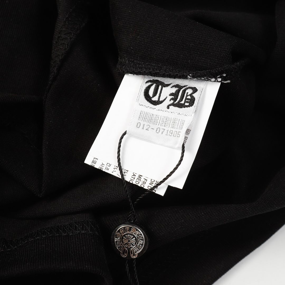 Chrome Hearts CH クロムハーツ セントリック梵字ラインストーンレザークロス半袖Tシャツ