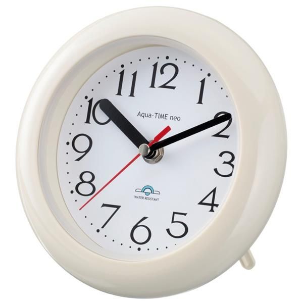 新品 ランデックス(Landex) バスクロック アナログ 防水 17cm アクアタイムネオ 置き掛け兼用 ホワイト YT5232WH